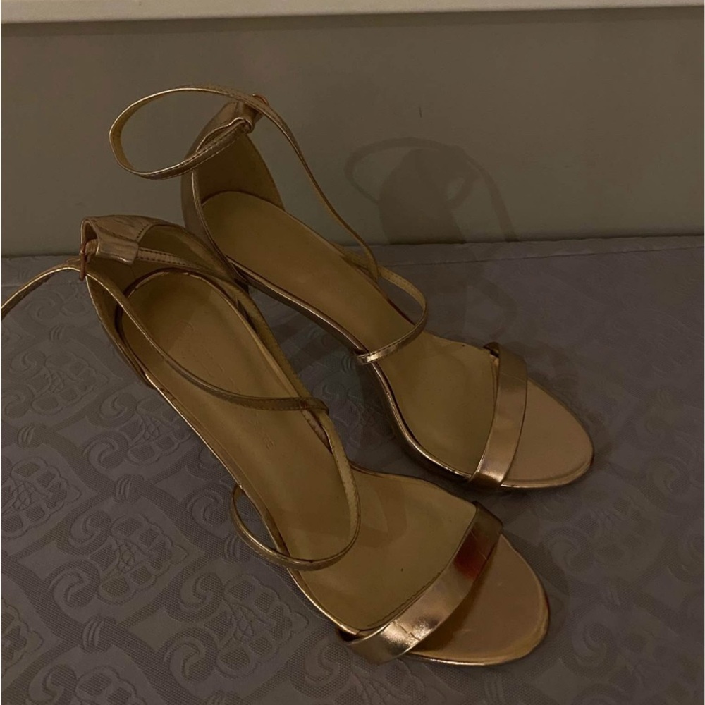 Elegant Rose Gold Strappy Women's Heels